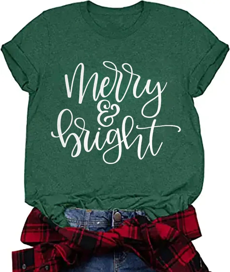 Merry & Bright Women's Christmas Tee