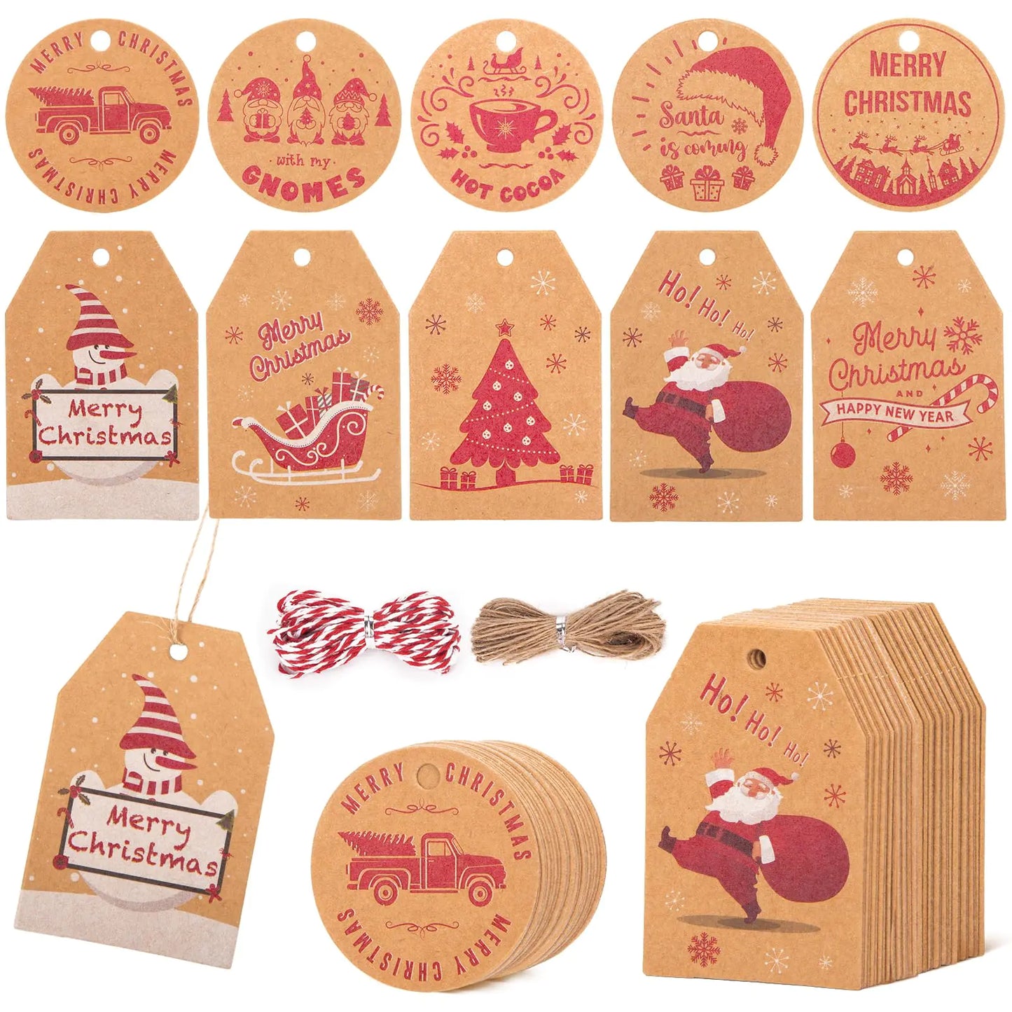 SallyFashion 100PCS Xmas Craft Tags