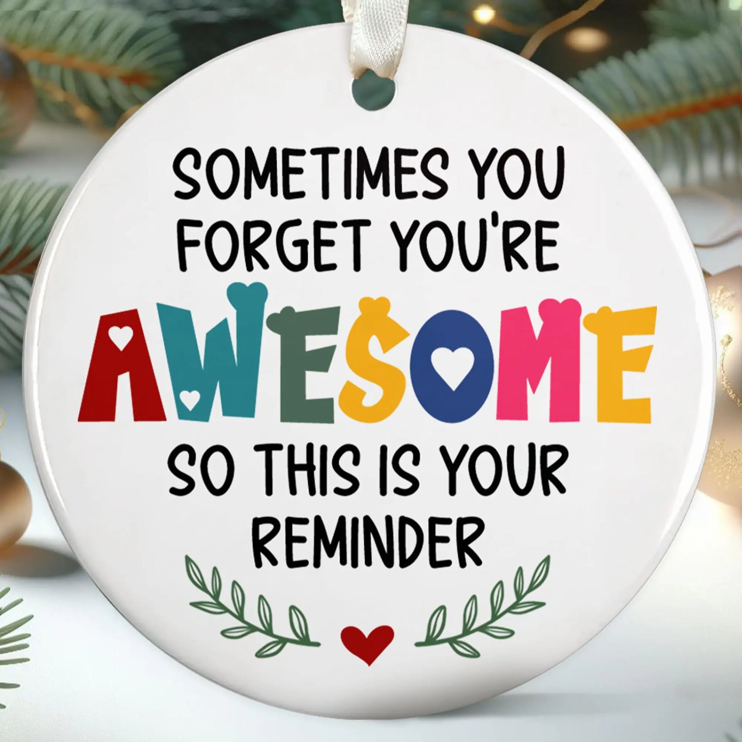 Uplifting Holiday Ornaments - Gratitude & Motivation Ceramic Charms
