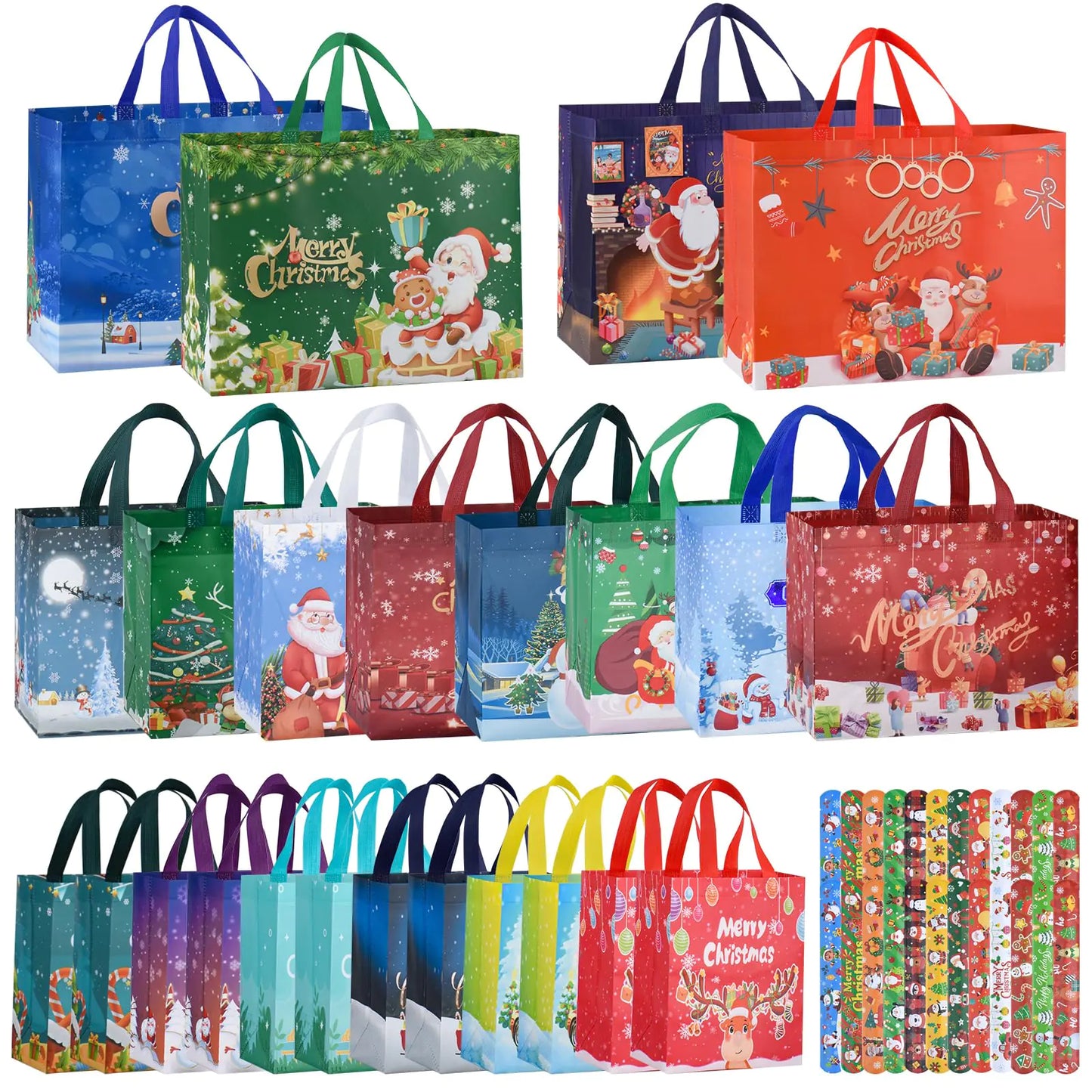 Holiday Cheer Gift Bags & Bracelets Set 24pcs