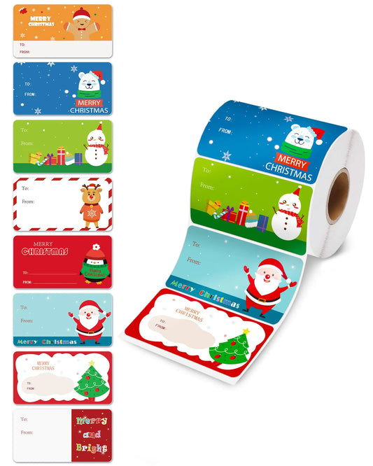FestiveWrap 500 Christmas Gift Tag Stickers